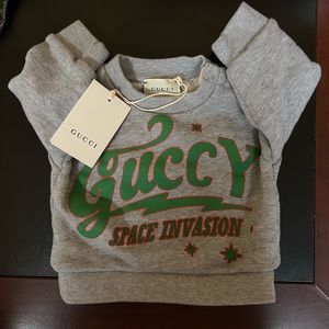 NWT Gucci 3-6M baby Sweatshirt UFO 🛸 graphic print 💚